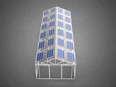 PHOTOVOLTAIC SOLAR PANEL ROOF TOP GREENHOUSE GLASSHOUSE HOTHOUSE 3D model