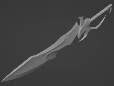 Fantsy stylized sword Low-poly 3D model
