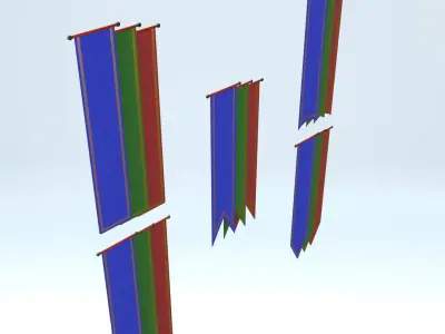 Wall Mounted Banners 3D model