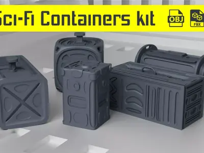 Sci-Fi Containers kit 3D model