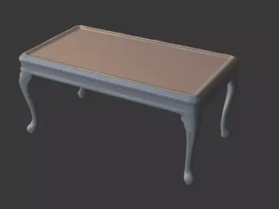 Antique Wooden Coffee Table 3D model