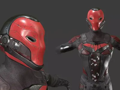 Red Head Soldier PBR Gameready character Low-poly 3D model