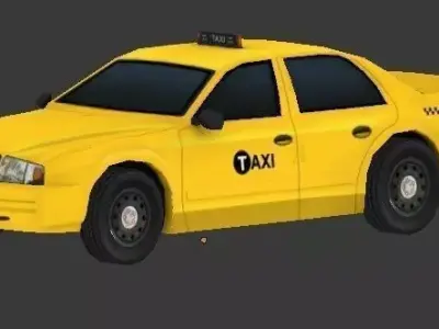 Taxi Van Low-poly 3D model