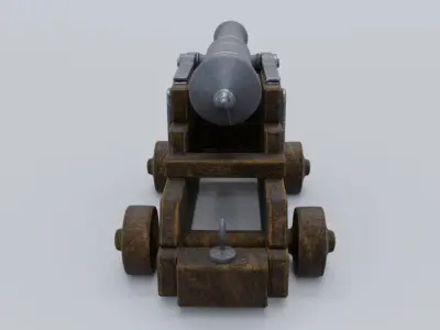 Low poly Cannon Low-poly 3D model Low-poly 3D model