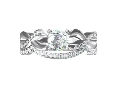 Solitair infinity Ring Bridal Set 3D print model