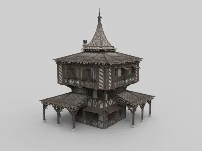 Medieval house fantasy 15 Low-poly 3D model