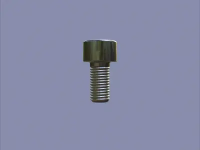 Steel Stained M6 Bolt Allen Cap with PBR 4K Textures 3D model