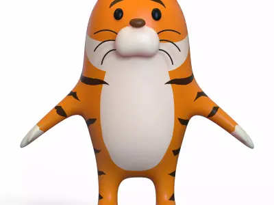 Tiger Stylized Low-poly 3D model