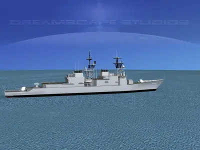 Spruance Class DD984 USS Leftwich 3D model
