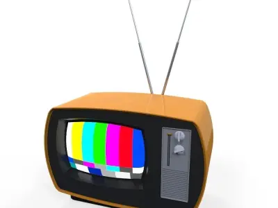 Retro TV Low-poly 3D model