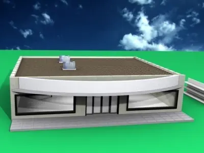 Empty Store Front Low-poly 3D model