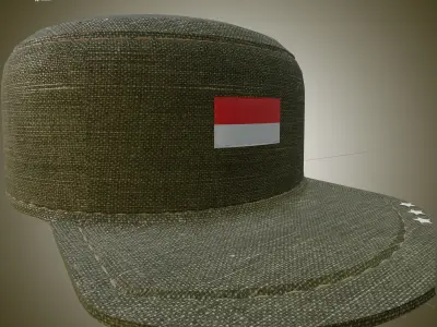 Military Service Cap High Detailed 01 3D model