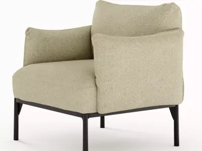 Modern Sage Green Fabric Armchair 3D model