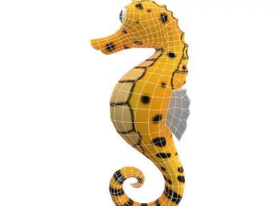 Big Bellied Animated Seahorse  Low-poly 3D model