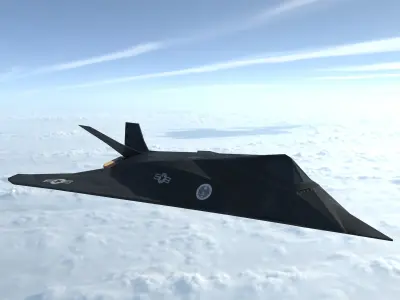 military plane lockheed f-117 Low-poly 3D model