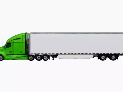 Kenworth T680 Highway Sleeper Semi Truck Model 3D model
