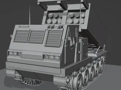 M270 MLRS Military Truck 3d Model Low-poly 3D model