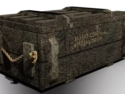 Wooden Ammo Crate Low-poly 3D model