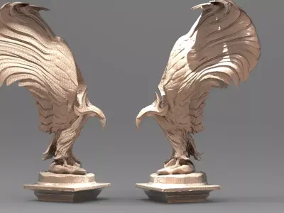 Eagle in flight Stylised  3D model