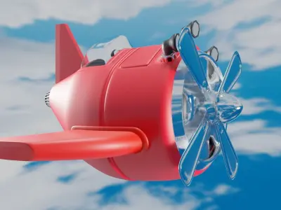 Cartoon plane 3D model 3D model