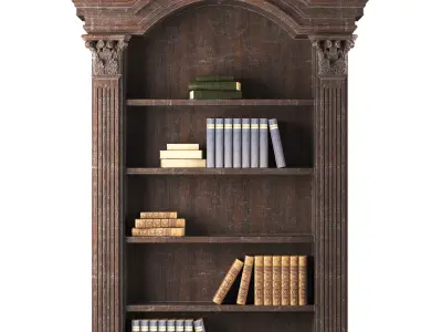 classical bookcase 2 3D model