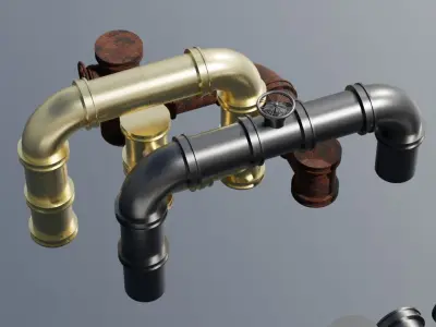 Textured Tube Asset Pack 3D model