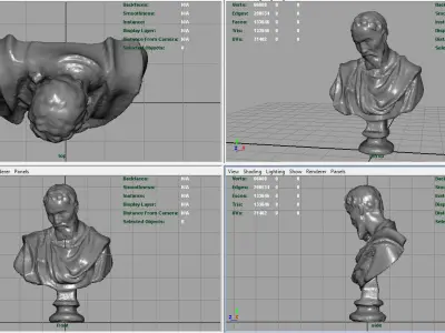 BUST of person Low-poly 3D model