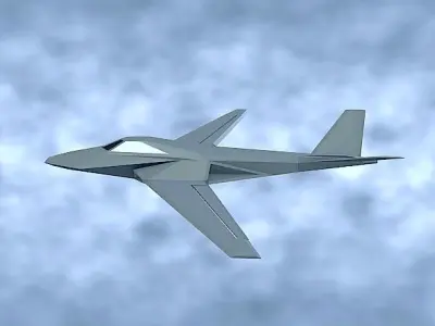 Spy X aircraft concept Low-poly 3D model