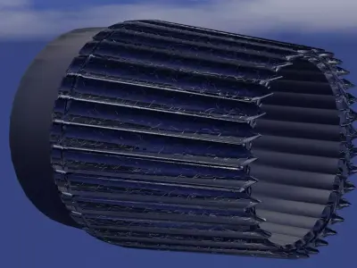 Low-poly Science Fiction   3D-Thrust Vectoring Variable Nozzle  Low-poly 3D model