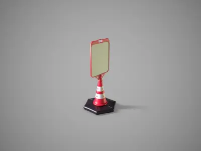 Traffic Cone  Low-poly 3D model purchase