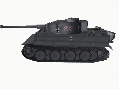 Tiger 1 German Heavy Tank Low-poly 3D model