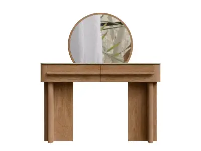 Mid Natural Premium Oak Veneer Console Dressing Table Low-poly 3D model