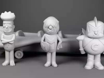 The Impossibles Heroes and Impossimobile - 1966 Hanna-Barbera 3D print model
