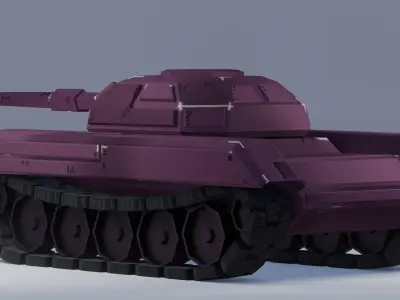 T55 - Stylized Tank 3D Model Free low-poly 3D model
