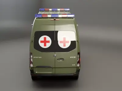 Mercedes Sprinter 4x4 Military Ambulance 3D model