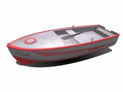 Row Boat Low-poly PBR Low-poly 3D model