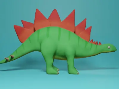 Cartoony Dinosaur Low-poly 3D model
