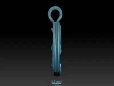 Ankh Coin Pendant with Snakes hook 3D print model