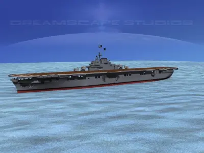 Ticonderoga Class Carrier CV-37 USS Princeton 3D model