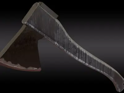 Hatchet axe Low-poly 3D model shop