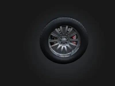 Car Wheel Low-poly 3D model by your3dworld