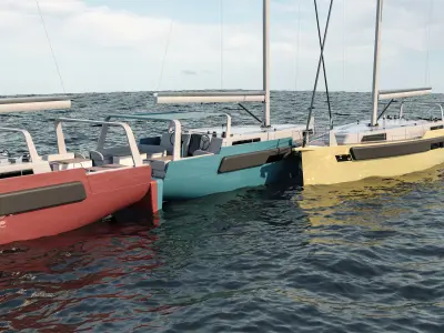 Charter sail ship 3D model