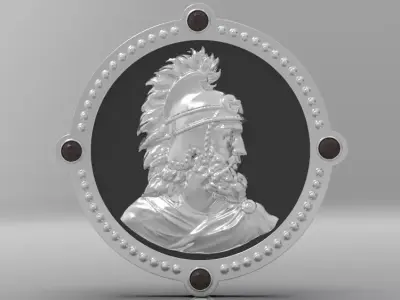 Medallion with st Vartan 3D print model