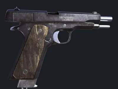 Colt 1911 Low-poly 3D model 6