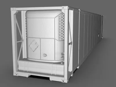 Marten Reefer Container Refrigerated Cargo Container Low-poly 3D model