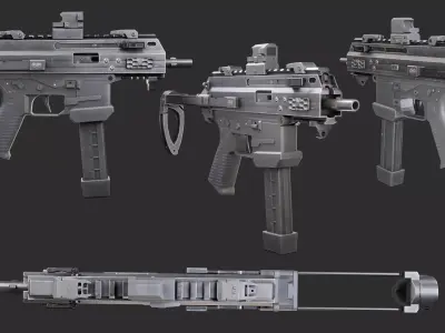 BT APC9K 9mm Low-poly 3D model