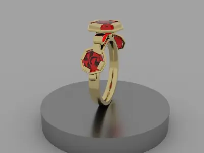 Red Stone Ring  3D model