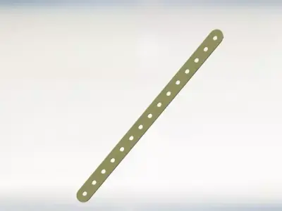 Flate metal strip 15 holes Free 3D model