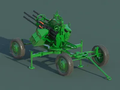 ZPU-4 machine gun 3D model