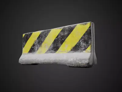 Concrete Traffic Barrier Low-poly 3D model